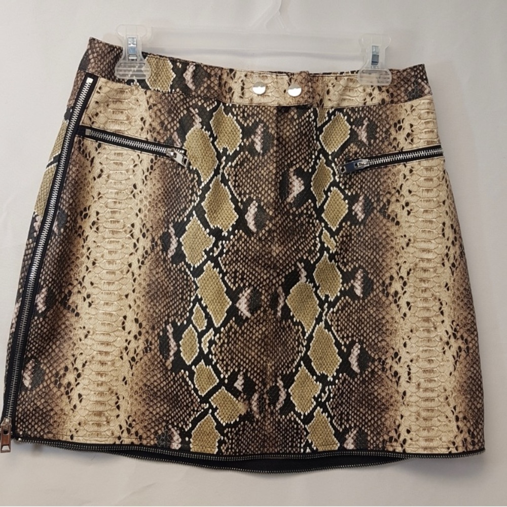 I.AM.GIA leather snakeskin skirt NWT